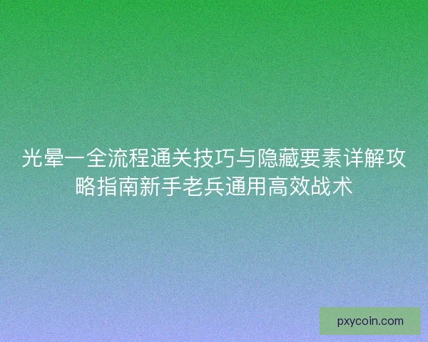 光晕一全流程通关技巧与隐藏要素详解攻略指南新手老兵通用高效战术