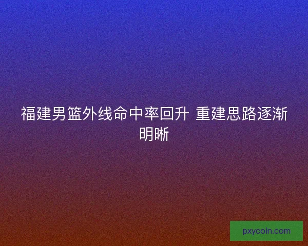 福建男篮外线命中率回升 重建思路逐渐明晰